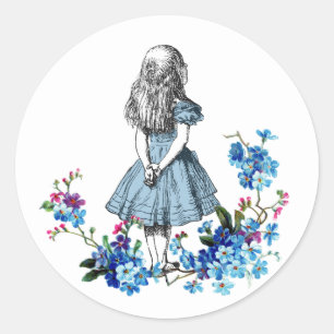 Adesivo Redondo Alice no Floral Sticker
