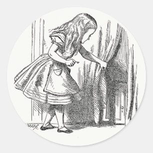 Adesivo Redondo Alice no País das Maravilhas - Alice Procurando pe