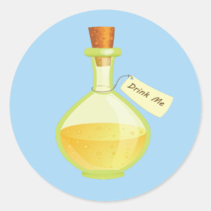 Adesivo Redondo Alice no País das Maravilhas beba-me