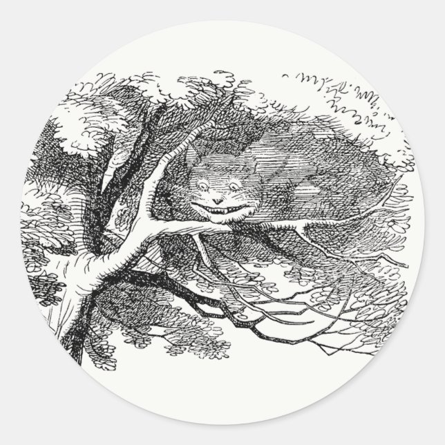 Adesivo Redondo Alice no País das Maravilhas - Cheshire Cat Fading (Frente)