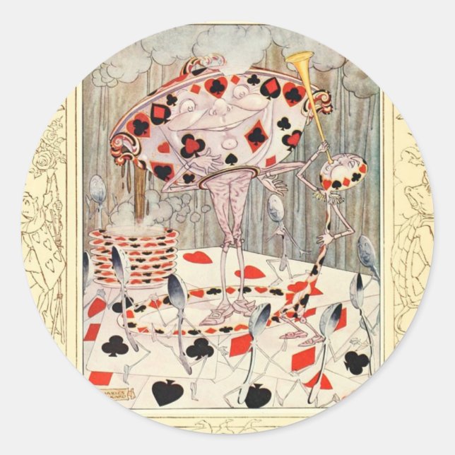 Adesivo Redondo Alice no País das Maravilhas da Batalha (Frente)