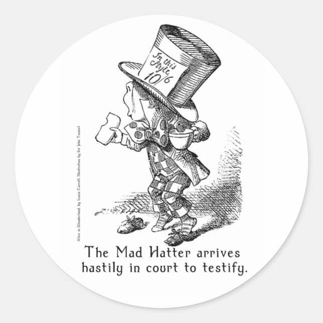 Adesivo Redondo Alice no País das Maravilhas de Arte em 2 Tamanhos (Frente)