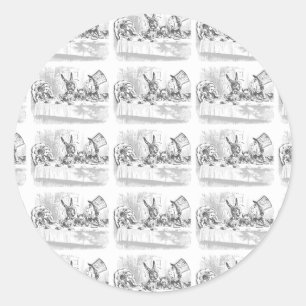 Adesivo Redondo Alice no País das Maravilhas do Tea Party