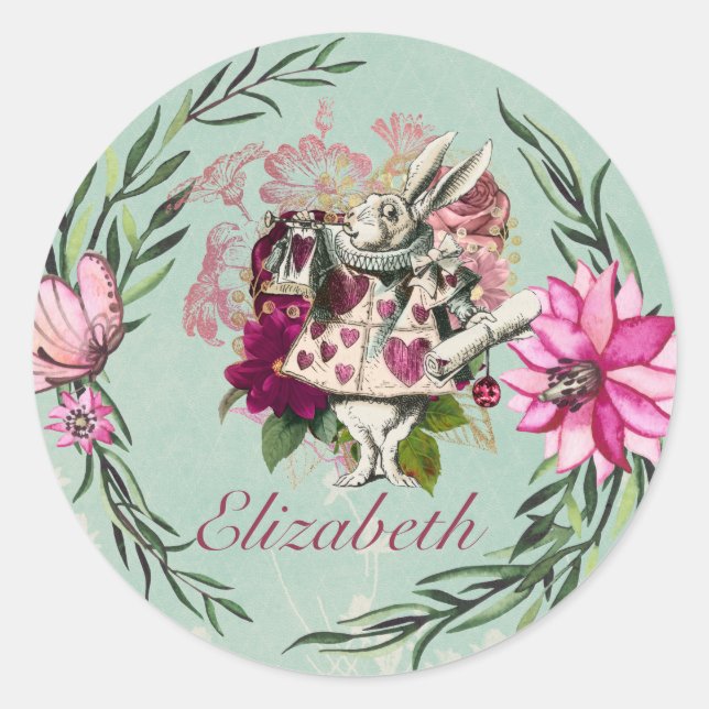 Adesivo Redondo Alice No País Das Maravilhas, Festa Do Tea Hatters (Frente)