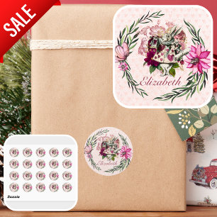 Adesivo Redondo Alice No País Das Maravilhas, Festa Do Tea Hatters