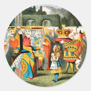 Adesivo Redondo Alice no País das Maravilhas Rainha dos Corações