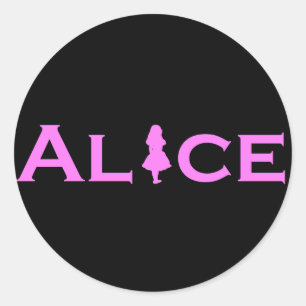 Adesivo Redondo Alice No País Das Maravilhas Rosa