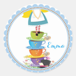 Adesivo Redondo Alice no Pau das Maravilhas