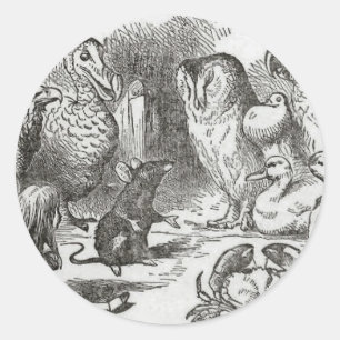 Adesivo Redondo Alice no recolhimento do país das maravilhas