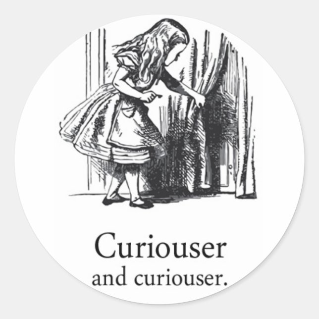 Adesivo Redondo Alice No Wonderland Curiouser Round Sticker Set (Frente)