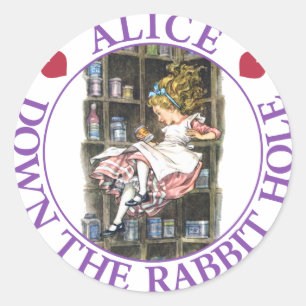 ADESIVO REDONDO ALICE PARA BAIXO DO COELHO