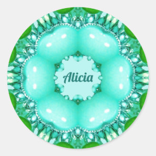 Adesivo Redondo ALICIA ~ Bright Abstrato Fractal Patterno ~