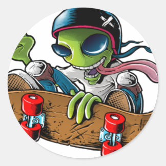 Adesivo Redondo alien radio "sticker logo"
