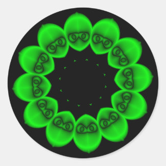 Adesivo Redondo Alienígena Abstrato Verde Circular