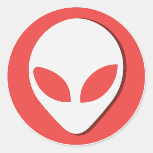 Adesivo Redondo Alienígena afortunada (vermelha)