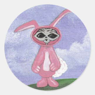 Adesivo Redondo Alienígena Bunny Sticker