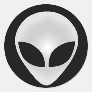 Adesivo Redondo Alienígena Cinza