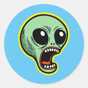 Adesivo Redondo Alienígena de grito