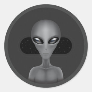 Adesivo Redondo Alienígena de Roswell (etiqueta)