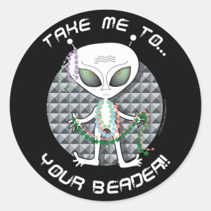 Adesivo Redondo Alienígena do grânulo