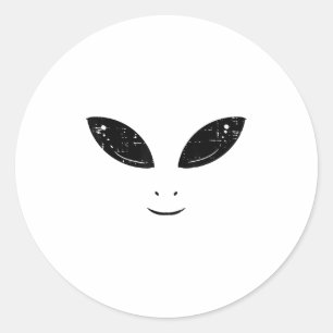 Adesivo Redondo Alienígena Enfrentada Fodora Engraçada Ufo Space B