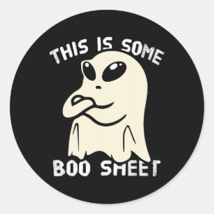 Adesivo Redondo Alienígena Engraçada Touro Fantasma Halloween Isto