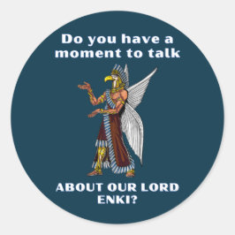 Adesivo Redondo Alienígena Engraçado do Antigo OFO Annunaki