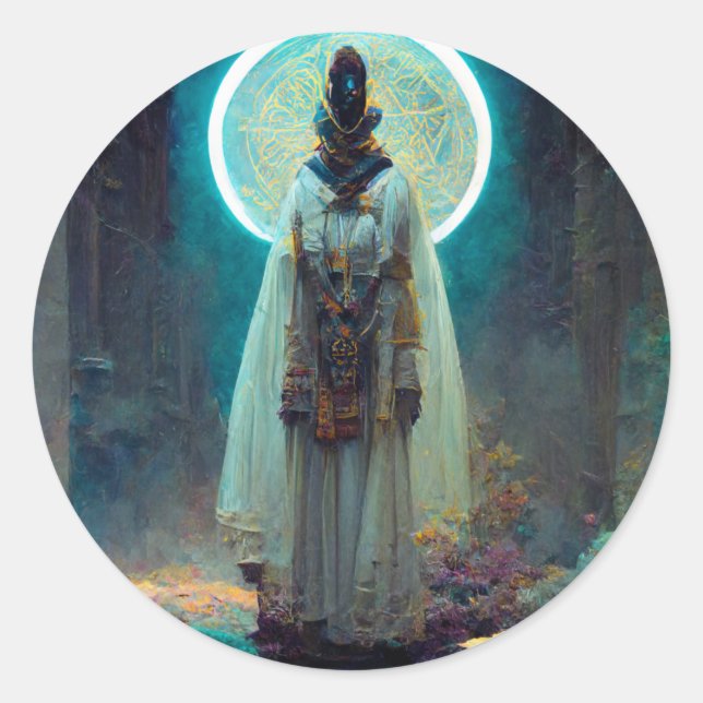 Adesivo Redondo Alienígena Fae 2 Fantasy Sci-Fi (Frente)