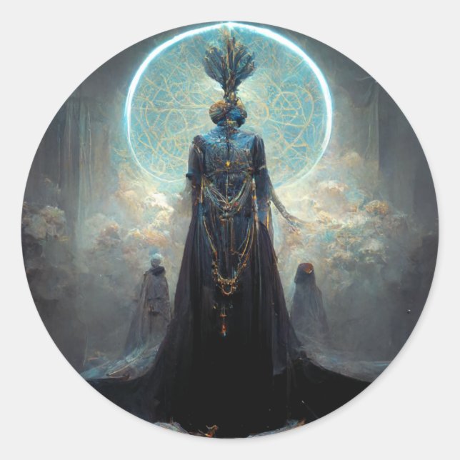 Adesivo Redondo Alienígena Fae 3 Fantasy Sci-Fi (Frente)