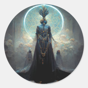 Adesivo Redondo Alienígena Fae 3 Fantasy Sci-Fi