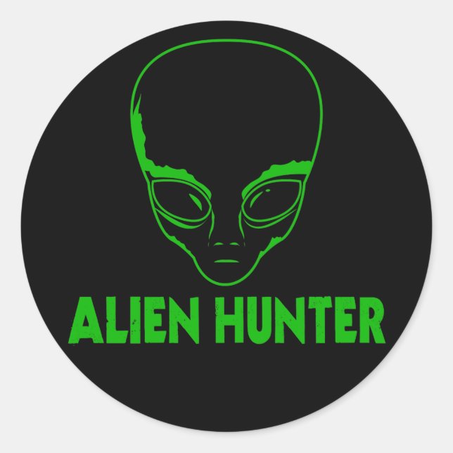 Adesivo Redondo Alienígena Hunter Sticker (Frente)