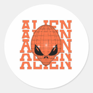 ADESIVO REDONDO ALIENÍGENA LARANJA