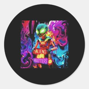 Adesivo Redondo Alienígena Life S Sticker