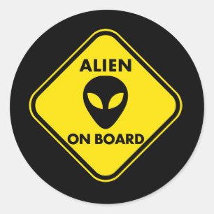 ADESIVO REDONDO ALIENÍGENA ONBOARD ENGRAÇADO