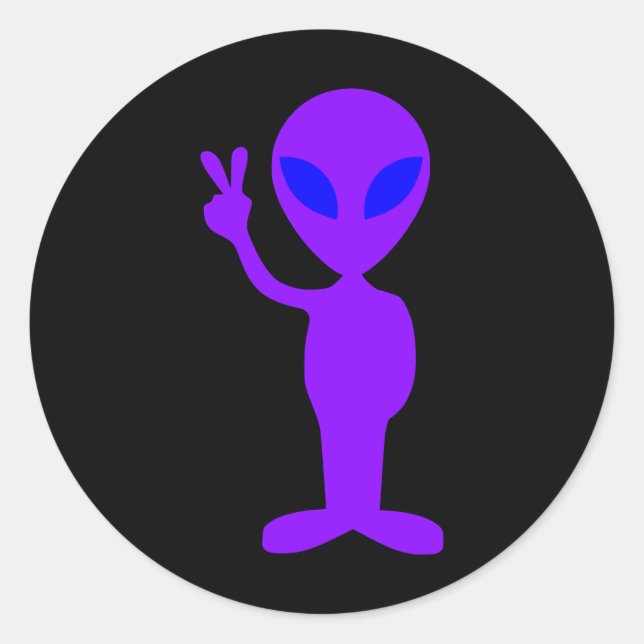 Adesivo Redondo Alienígena roxa (Frente)