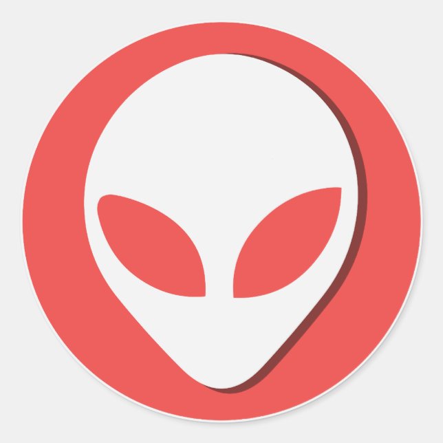 Adesivo Redondo Alienígena Sortuda (Vermelho) (Frente)