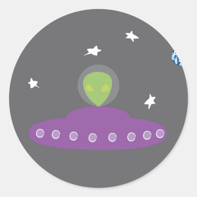 Adesivo Redondo aliens e autocolantes (Frente)