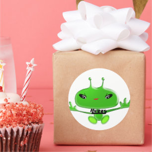 Adesivo Redondo Aliens Huggs