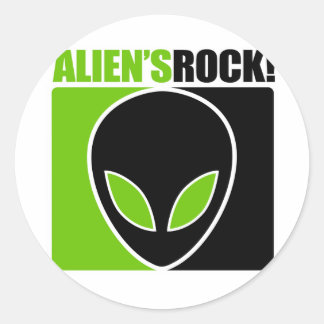 Adesivo Redondo Aliens Rock!