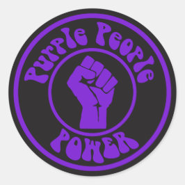 Adesivo Redondo Alimentação Pessoas Roxa