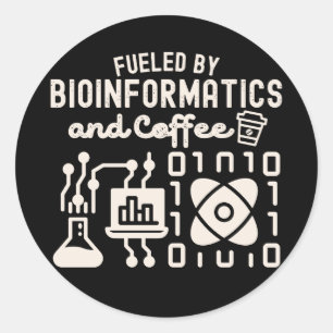 Adesivo Redondo Alimentado por Bioinformática e Café