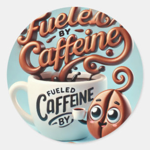 Adesivo Redondo Alimentado por Caffeine