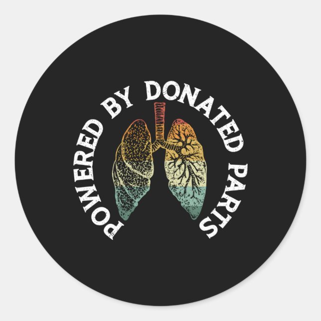 Adesivo Redondo Alimentado Por Doado Guerreiro De Transplante Pulm (Frente)