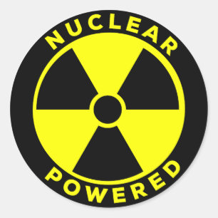 Adesivo Redondo Alimentado por Energia Nuclear