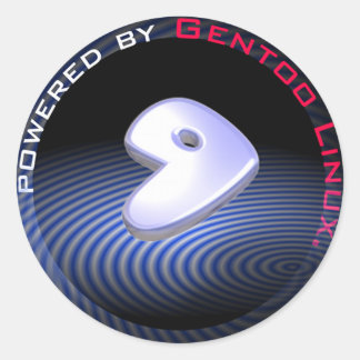 Adesivo Redondo ALIMENTADO POR Gentoo Linux