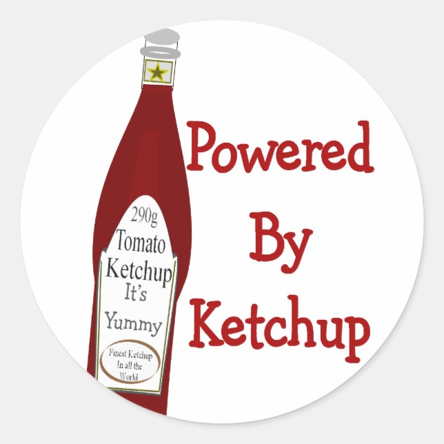 Adesivo Redondo Alimentado Por Ketchup (Frente)
