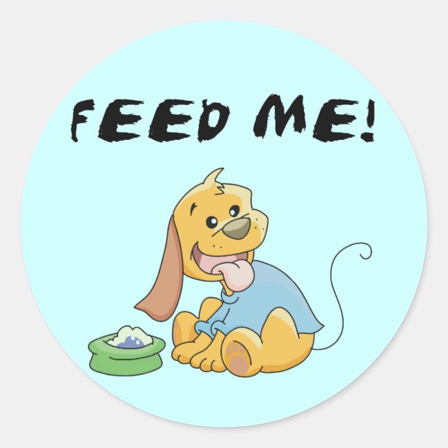 Adesivo Redondo Alimente-me Camisetas e presentes (Frente)