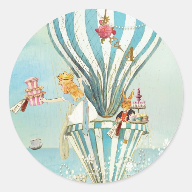 ADESIVO REDONDO ALIMENTO NO CHÁ MARINHO EM QUATRO SELOS (Frente)