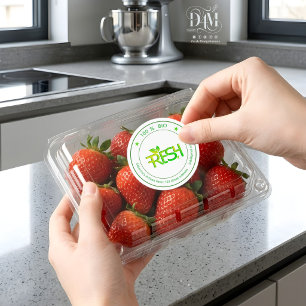 Adesivo Redondo Alimentos Orgânicos Ecológicos Saudáveis Frescos B