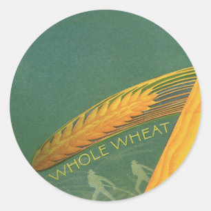 Adesivo Redondo Alimentos Saudáveis Antigos, Pão de Trigo Integral